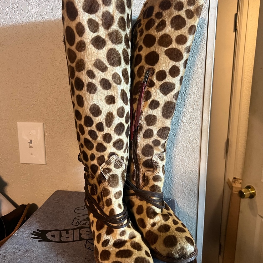 Leopard Print Knee-High Boots